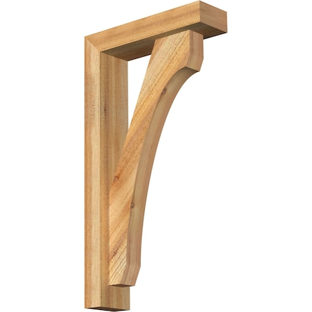 Ekena Millwork Legacy Block Rough Sawn Bracket w/ Offset Brace, Western Red Cedar, 4"W x 14"D x 26"H BKT0402X14X26LEC05RWR